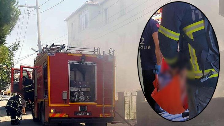 Evde çıkan yangında can verdi