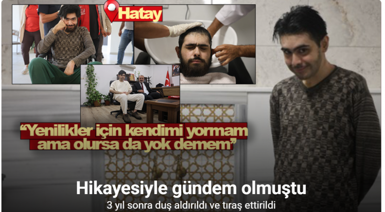 Evden çıkmayan telefon bağımlısı genç, saatler süren diyalogla ikna edilerek 3 yıl sonra duş aldırıldı ve tıraş ettirildi