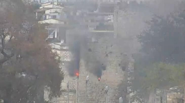 Fatih'te tarihi surlarda korkutan yangın!