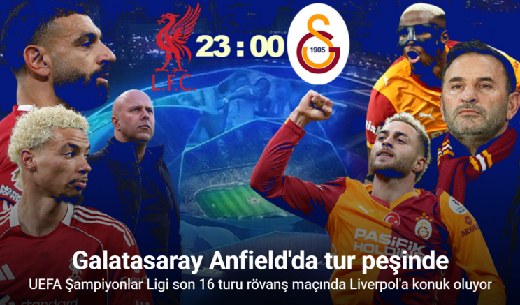 Galatasaray, çeyrek final için Liverpool deplasmanında