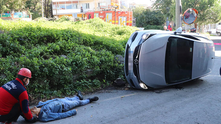 Garajdan çıktığı sırada yayaya çarptı!