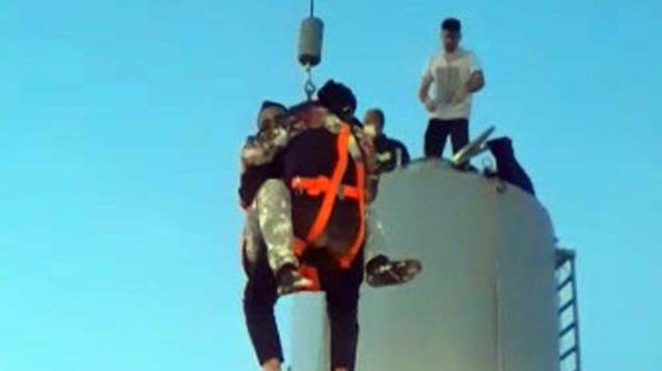 Gaziantep'te boyamak için 10 metrelik su deposuna giren çiftin 15 saatlik kabusu!