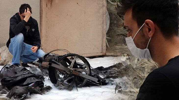 Gaziantep'te üniversite öğrencilerinin geliştirdiği elektrikli  otomobil yandı