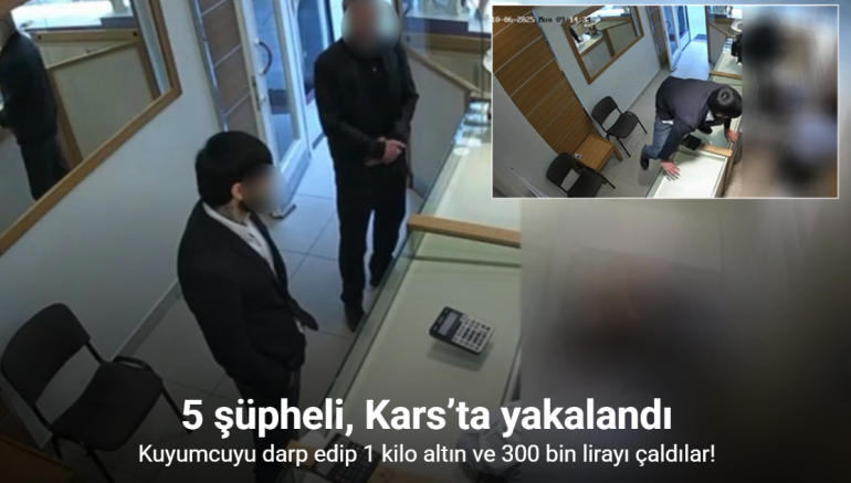 Gaziosmanpaşa’da kuyumcuyu darp edip 1 kilo altın ve 300 bin lirayı çaldılar