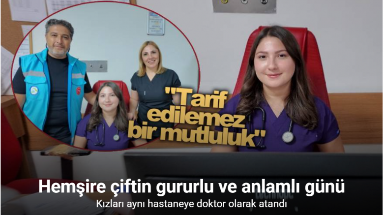 Gediz Devlet Hastanesinde görev yapan hemşire çiftin gururlu ve anlamlı günü