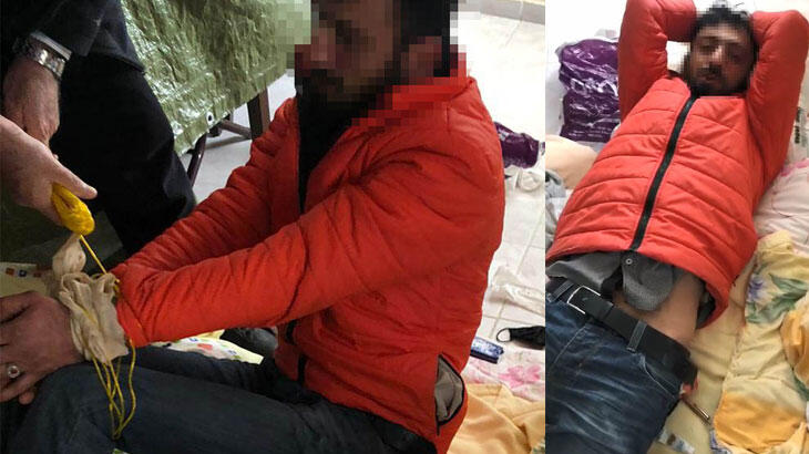 Girdiği villada uyuya kalan hırsızı bağlayıp polise teslim ettiler