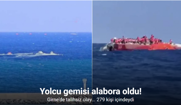 Girne açıklarında katamaran tipi yolcu gemisi battı
