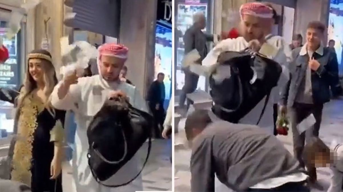 Görüntüler yine Taksim'den! Bu kez Onlyfansçılar değil Araplar para saçtı