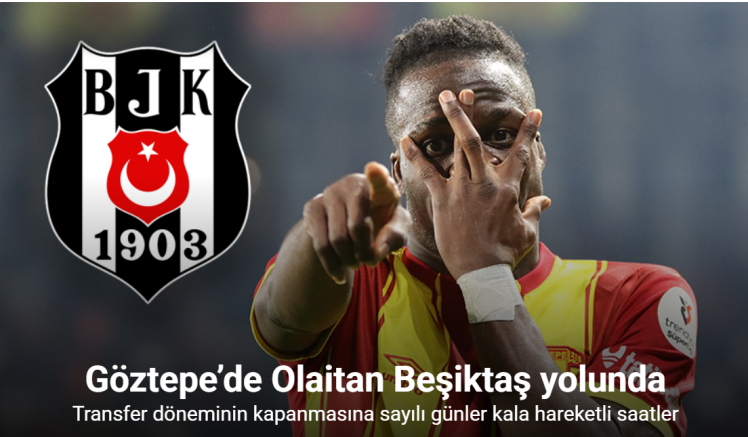 Göztepe’de Olaitan Beşiktaş yolunda