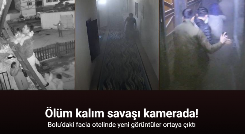 Grand Kartal Otel yangınının ölüm kalım savaşı kamerada