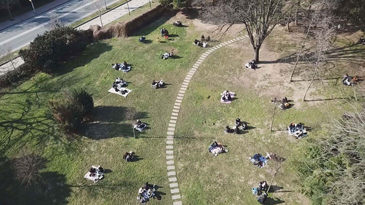 Güneşli havayı gören Maçka Parkı'na akın etti
