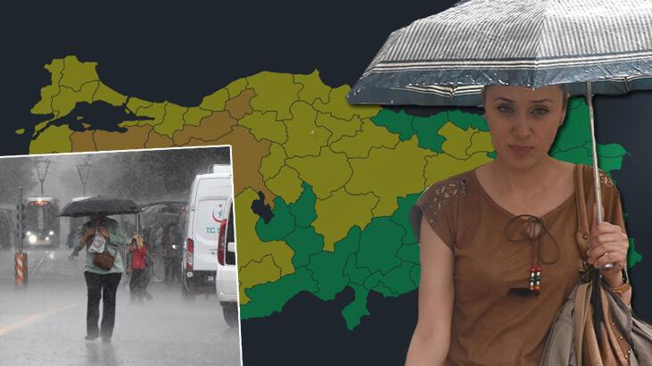 Günlük hava durumu tahminleri! 46 ile sarı ve turuncu kodlu uyarı