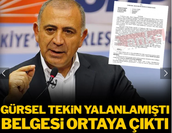 Gürsel Tekin yalanlamıştı, belgesi ortaya çıktı