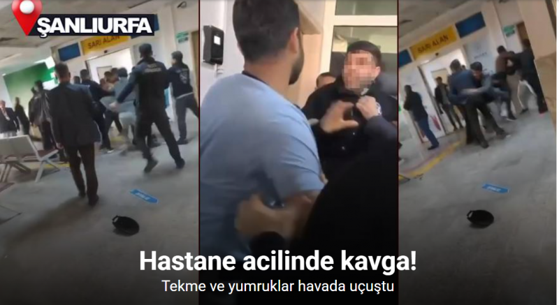 Hastane acilinde kavga kamerada