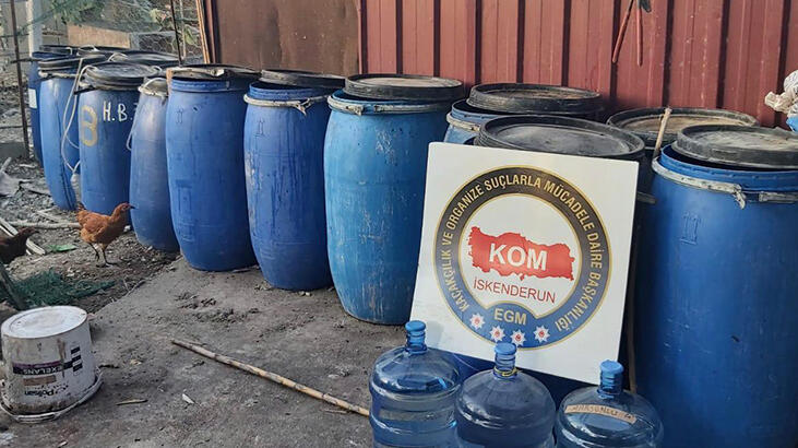 Hatay'da 2 bin 40 litre sahte içki ele geçirildi