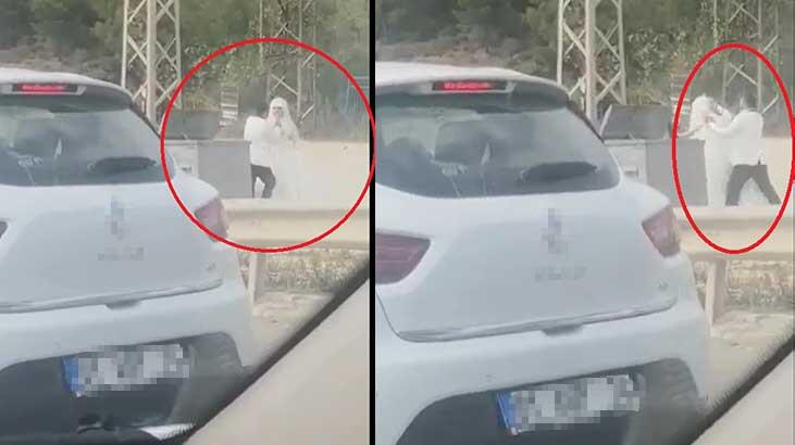 Hatay'da yol kenarında damat gelini dövdü