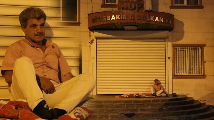 HDP binasının önünde nöbet tutan baba: Oğlumu geri getirin