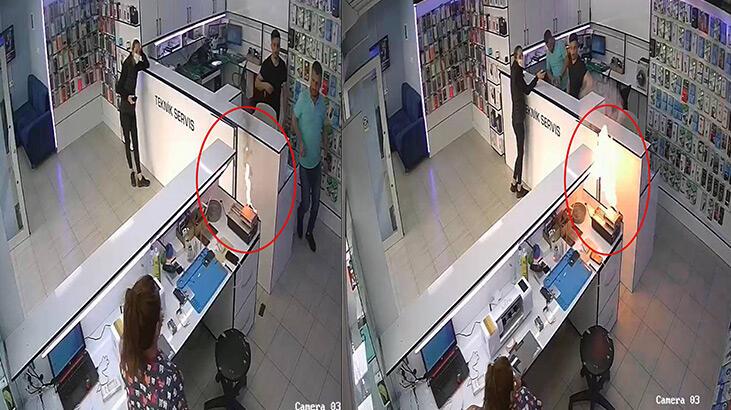 Her şey bir anda oldu! Cep telefonu böyle patladı