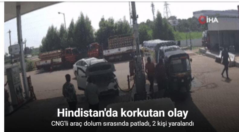 Hindistan'da dolum yapan CNG'li araç patladı: 2 yaralı