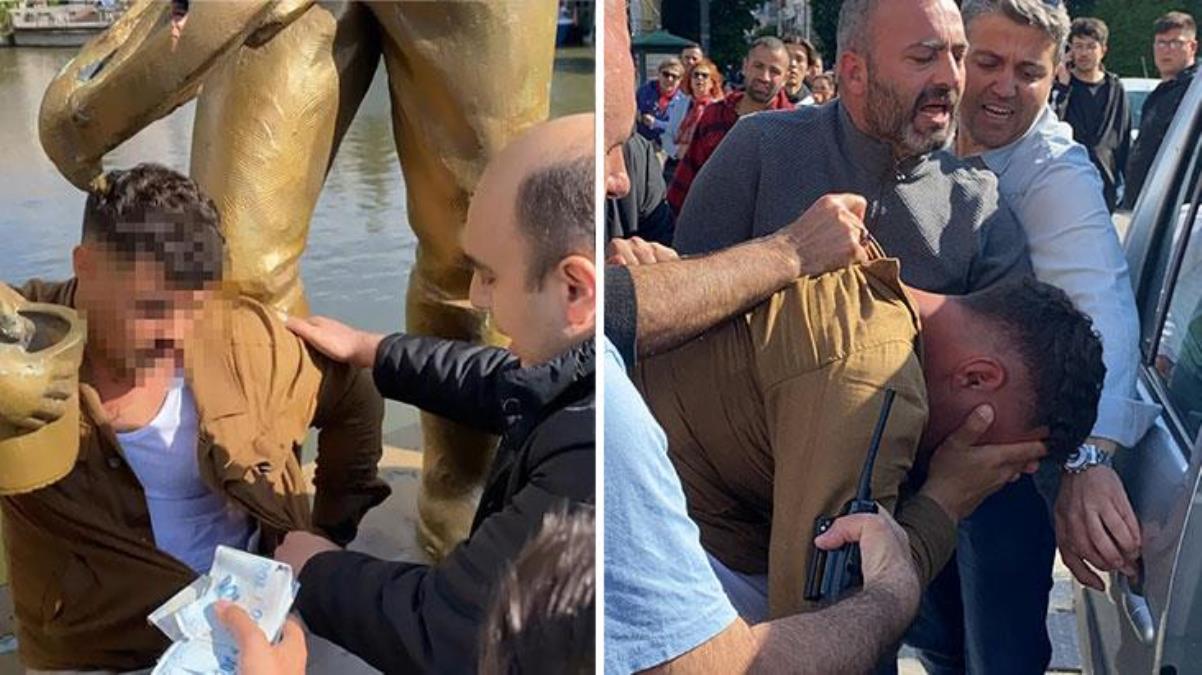 Hırsızlık yapan kişiyi vatandaşlar yakaladı! Linç edilmekten polis kurtardı