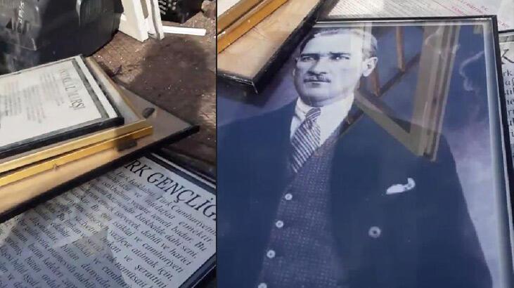 Hurdaya çıkarılan Atatürk portresi ve İstiklal Marşı tablosu için soruşturma