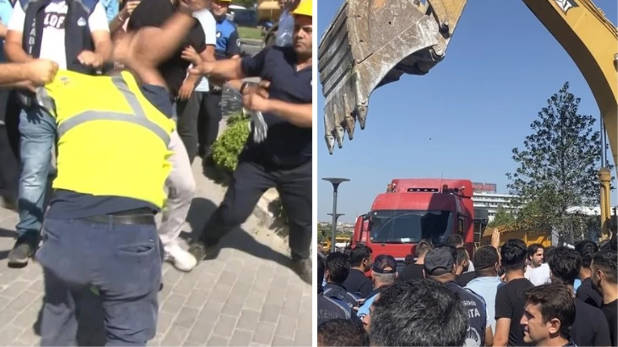 İBB'nin yıkım işlemi sırasında arbede! Valilik devreye girdi, iş makineleri geri çekildi