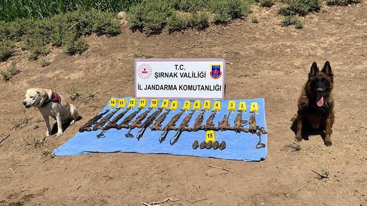 İçişleri: Şırnak'ta toprağa gömülü çok sayıda silah ve bomba ele geçirildi