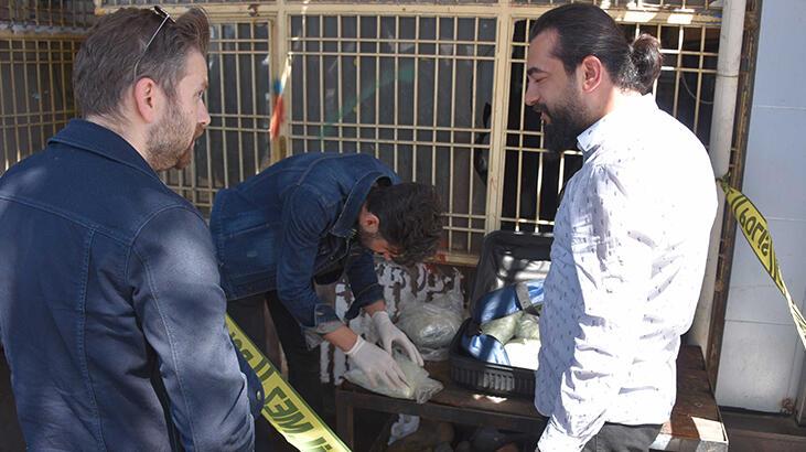 İş yeri önüne bırakılan valizden 7 kilo esrar çıktı