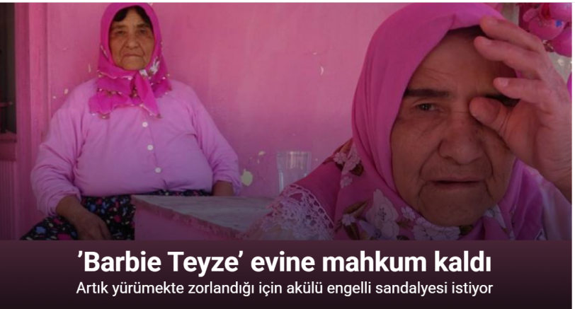 Isparta’nın pembe renk tutkusuyla bilinen ’Barbie Teyzesi’ pembe evine mahkum kaldı