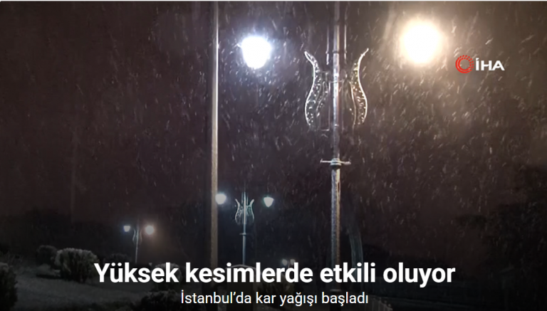 İstanbul’da kar yağışı başladı