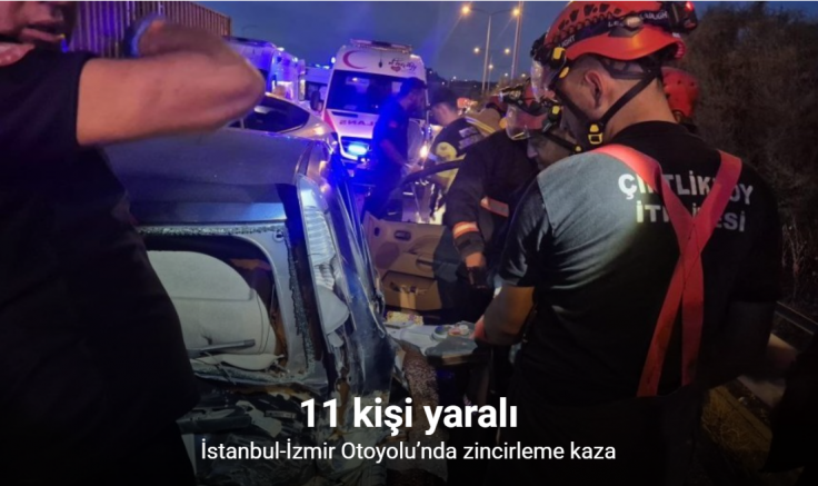 İstanbul-İzmir Otoyolu’nda zincirleme kaza: 11 yaralı