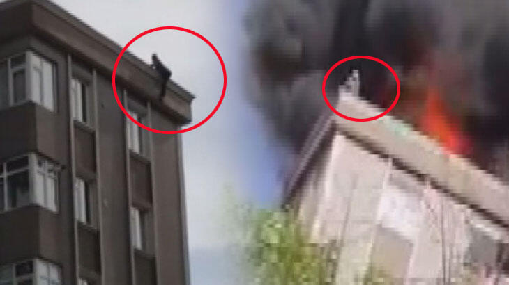 İstanbul'da dahşet anları! Alevlerin arasında kaldı, 6. kattan atladı