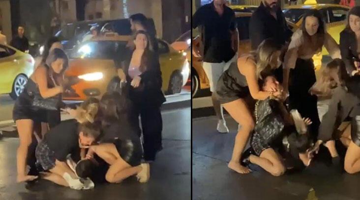 İstanbul'da kadınların saç saça kavgası! Herkes çığlık seslerine koştu
