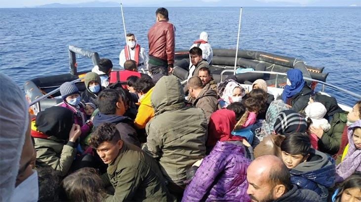 İzmir açıklarında Türk kara sularına itilen sığınmacılar kurtarıldı