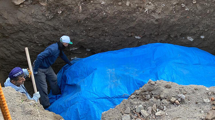 İznik'te inşaat temel kazısında tarihi esere rastlandı