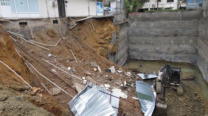 Kadıköy'de istinat duvarı çöken binada inceleme yapıldı