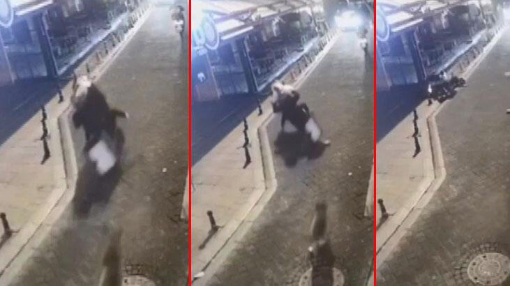 Kadıköy'de köpeğin kovaladığı motokurye kaza yaptı