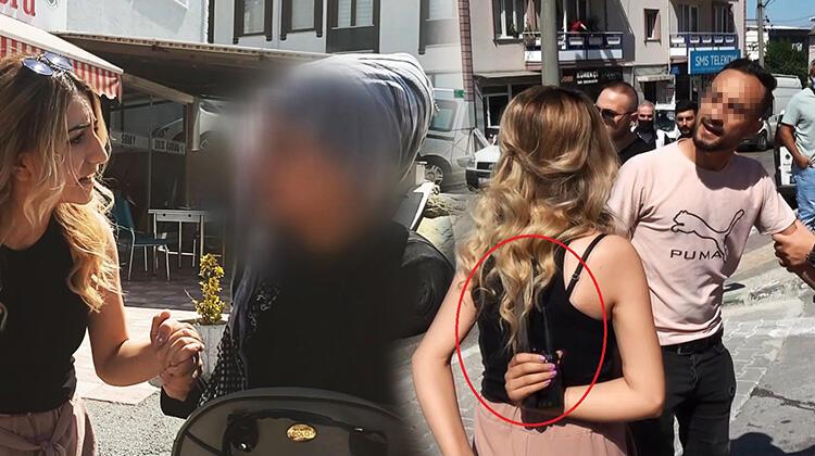 Kadına bıçaklı şiddeti DHA muhabirleri önledi