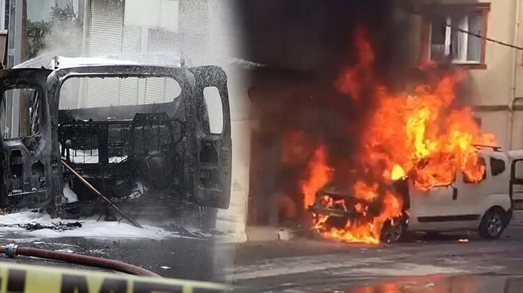 Kağıthane'de büyük panik! Alev alan araç doğal gaz kutusuna çarptı