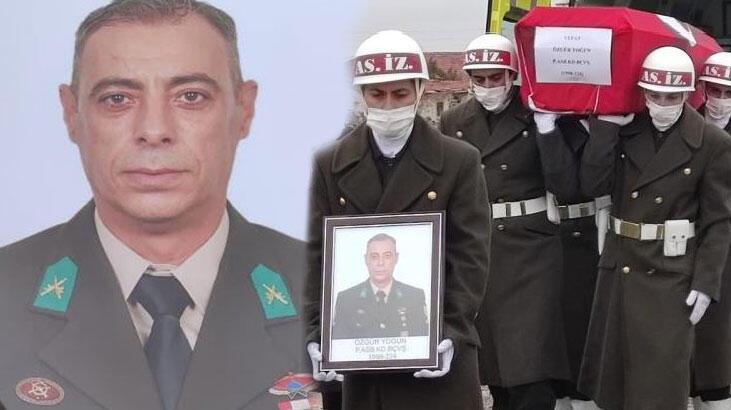 Kalp krizine yenik düşen kıdemli astsubay son yolculuğuna uğurlandı