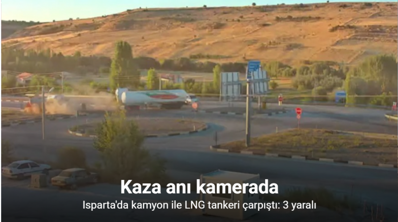 Kamyon ile LNG tankeri çarpıştı: 3 yaralı