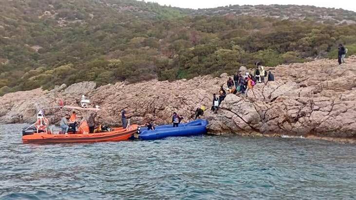 Karaada'da mahsur kalan 39 kaçak göçmen kurtarıldı