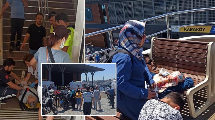 Karaköy'de vapur iskeleye çarptı! Yaralılar var