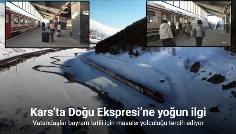 Kars’ta Doğu Ekspresi’ne yoğun ilgi: Vatandaşlar bayram tatili için masalsı yolculuğu tercih ediyor