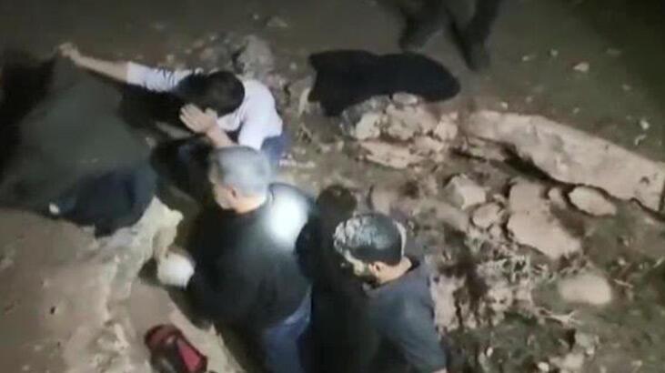 Kaya mezarında define arayan 3 kişi suçüstü yakalandı
