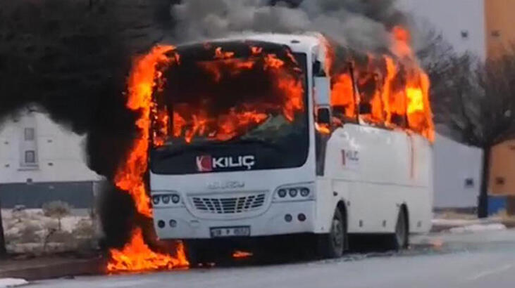 Kayseri'de işçi servisi küle döndü