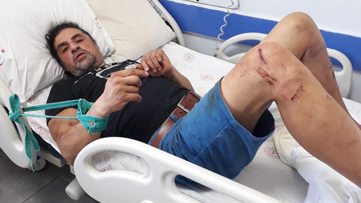 Kaza sonucu hastaneye kaldırılan adamı eli ve ayağından yatağa bağladılar