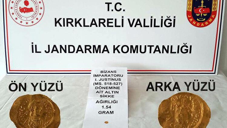 Kırklareli'de Bizans dönemine ait sikke ele geçirildi
