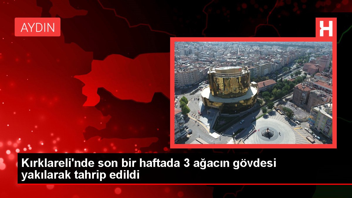 Kırklareli'nde son bir haftada 3 ağacın gövdesi yakılarak tahrip edildi