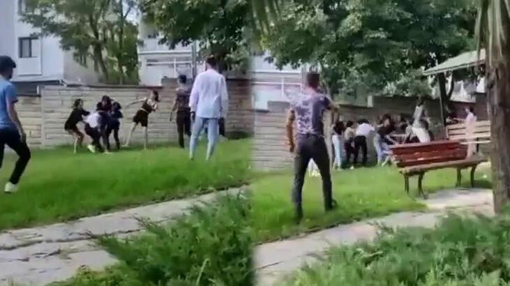Kız kavgası meydan dayağına döndü